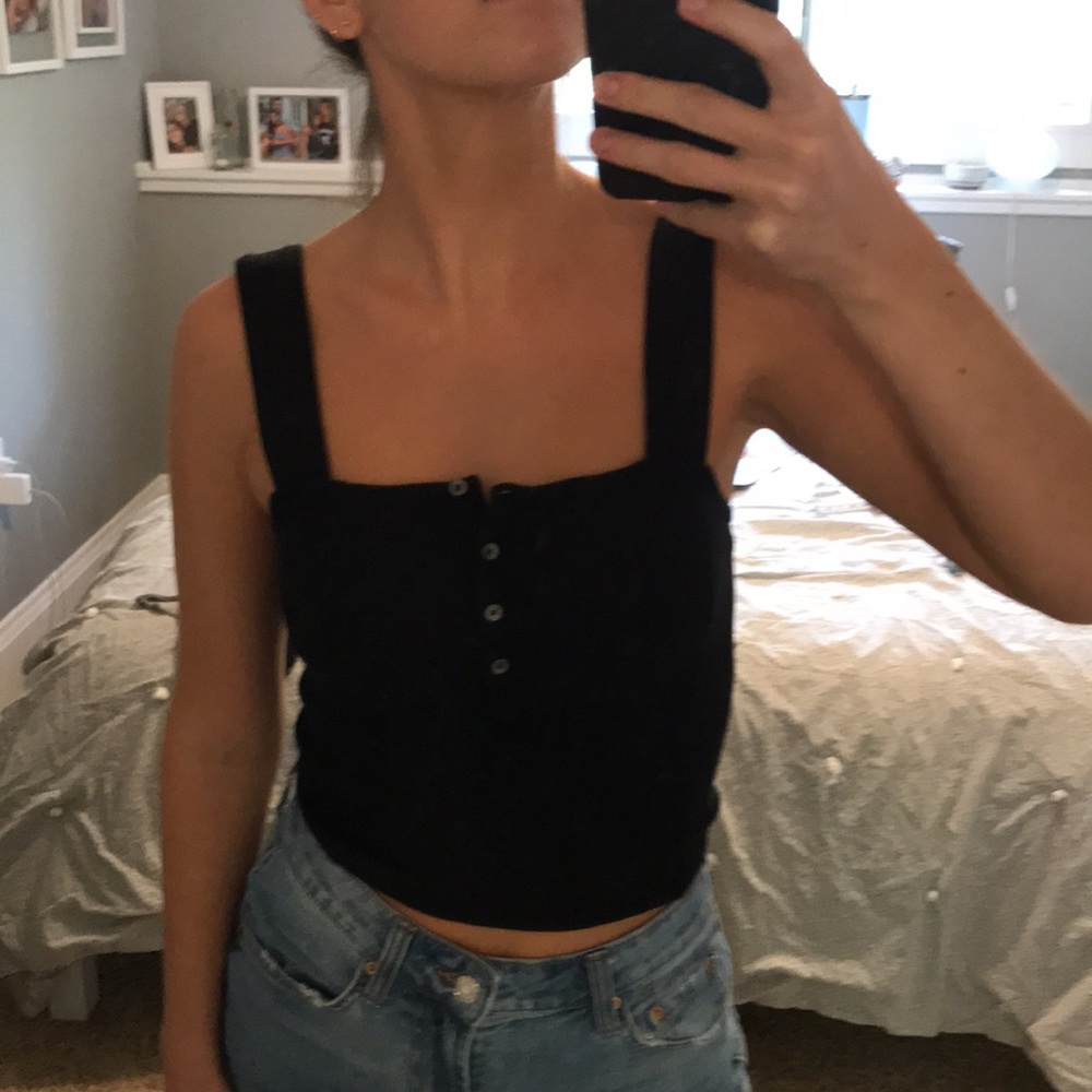 Black Abercrombie thick strap tank top